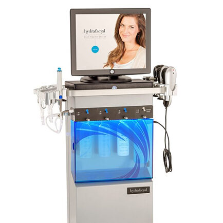 HydraFacial MD workstation with full suite of serums and applicators.