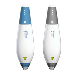 Two laser hand-pieces for the Clear + Brilliant Touch System, with two different laser wavelengths