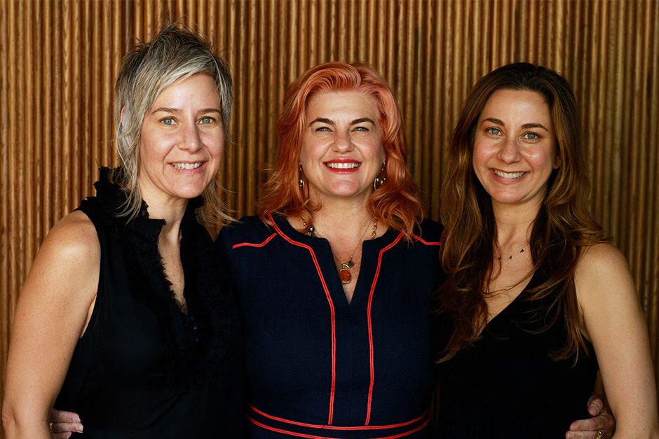 Three female founders of Viva Day Spa + Med Spa: Laurie Aroch, Shannon Mouser, and Maya Aroch.