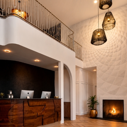 Inside the lobby of Viva Day Spa + Round Rock